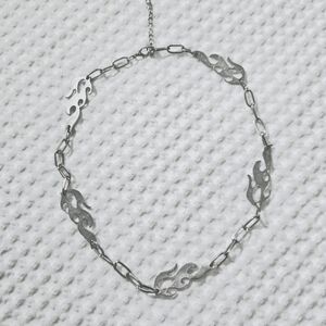 Stylish Silver Flame Necklace